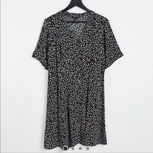 B&W Floral Print Dress